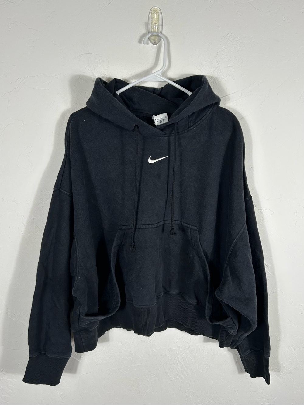 🔥 NIKE Women's Phoenix Fleece Oversized Center Swoosh Hoodie Black Size Medium